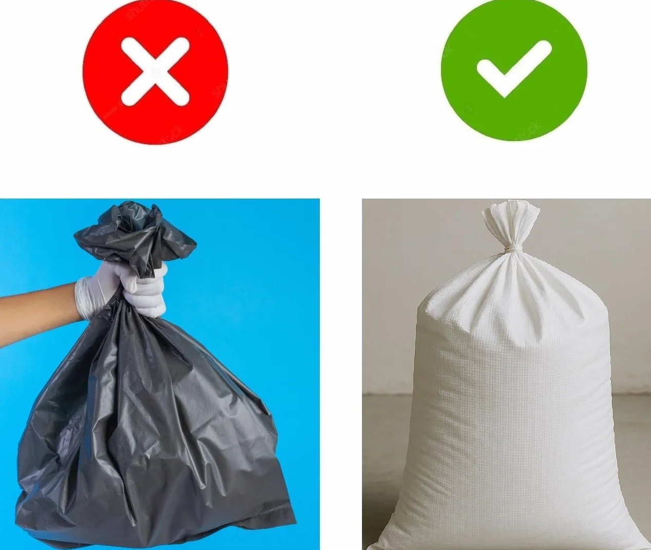 Sacos para Escombros Blancos 60x90cm Sandbag Bolsas Rafia Resistentes 50kg Sacos Antiinundacion (10)
