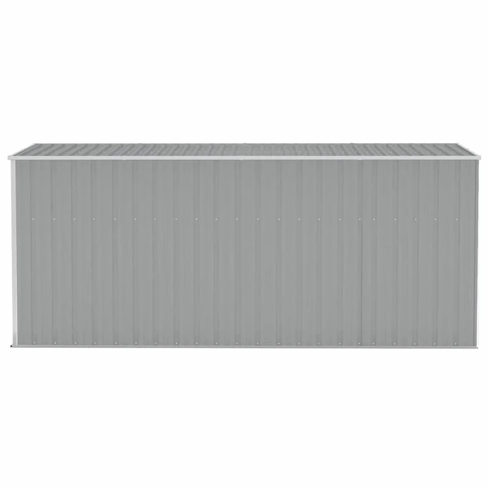 vidaXL Cobertizo Jardín Acero Galvanizado Gris 118x382x178 cm