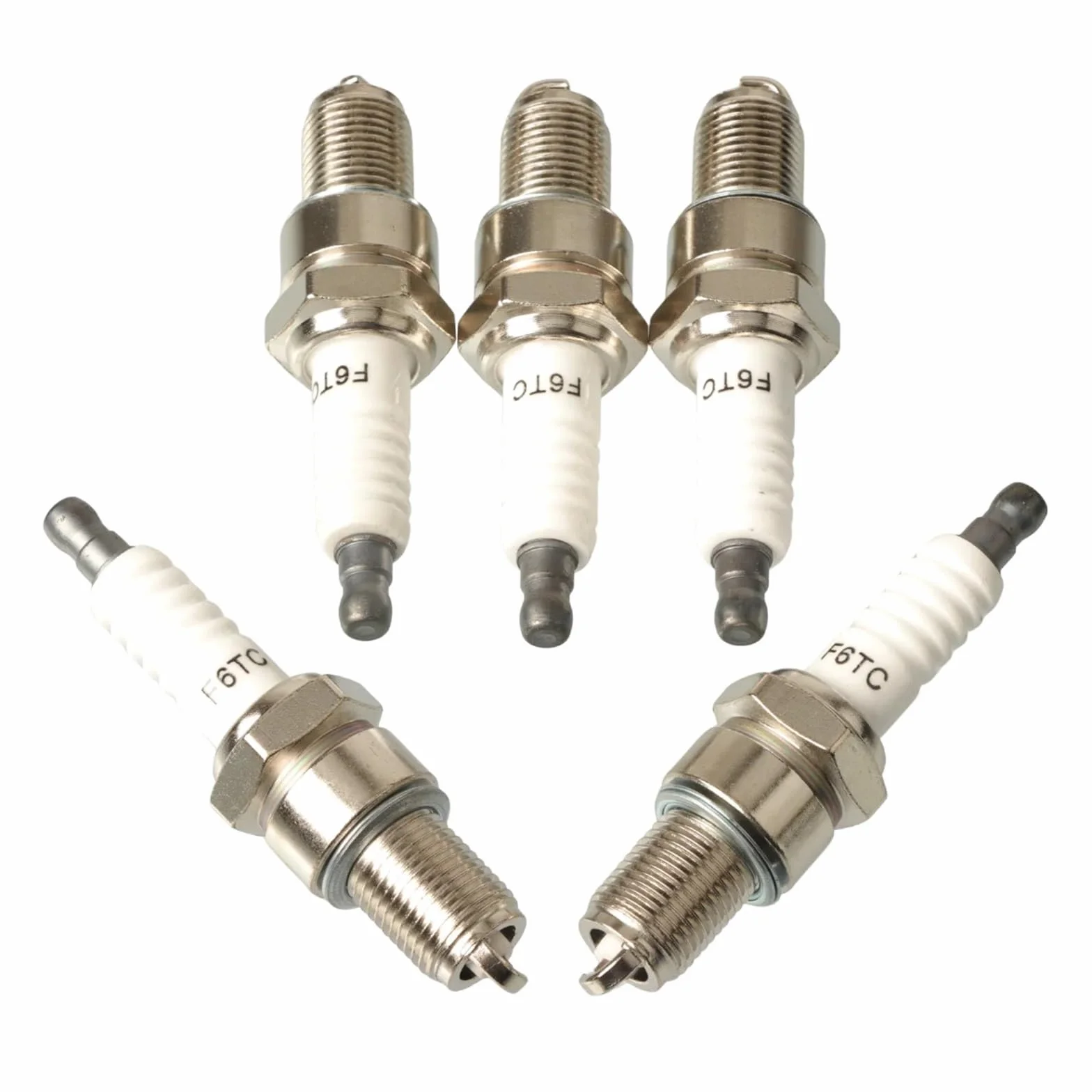 Bujía F6TC 1-5 Piezas | Compatible con varios repuestos for generador de motor de motosierra, cortacésped, cortacésped(4 pcs)