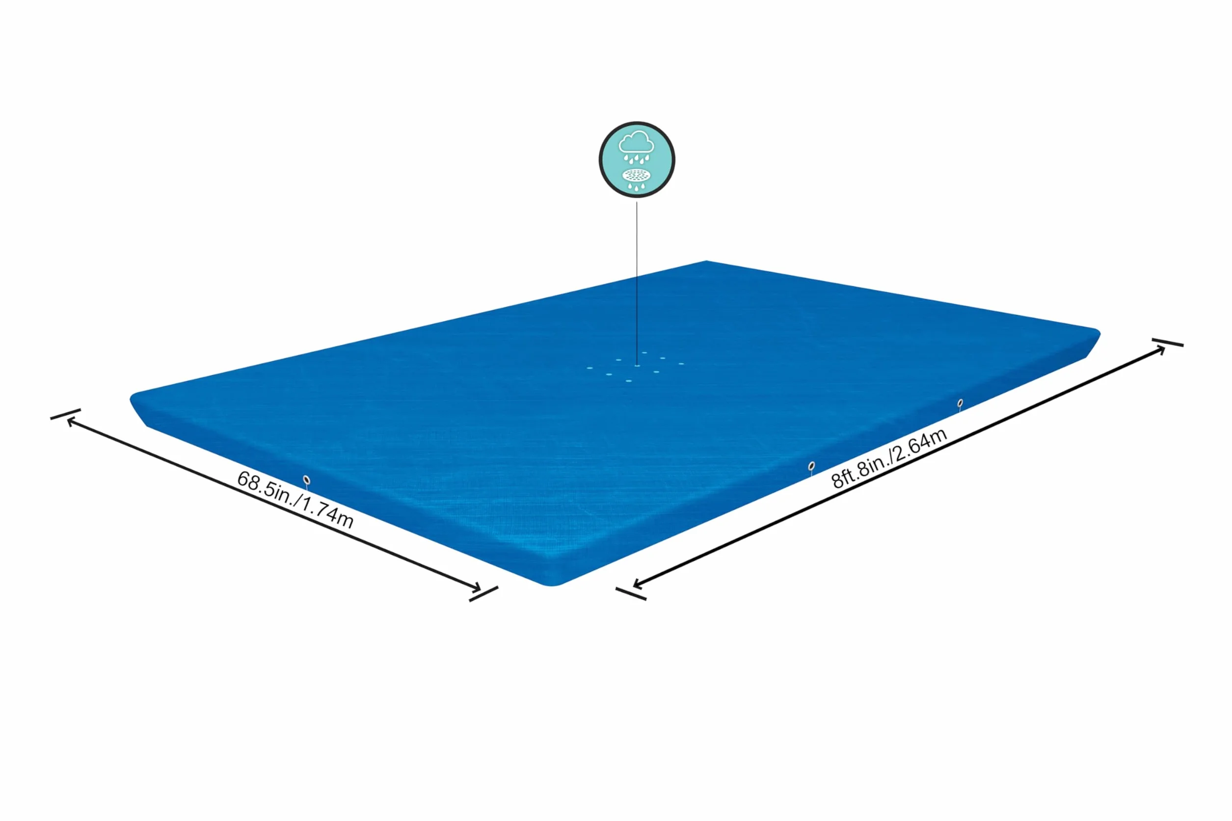 BESTWAY Cobertor de Invierno Rectangular 264x174 cm para Piscinas Azul