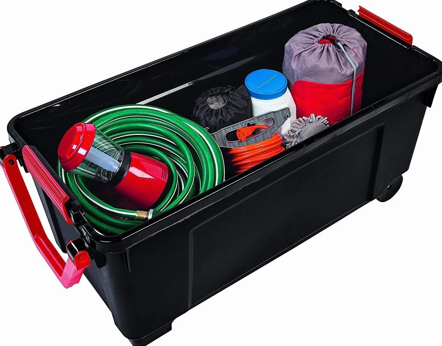 Iris Ohyama Caja de almacenamiento 170 L SIA-1000 Negro con asa y ruedas