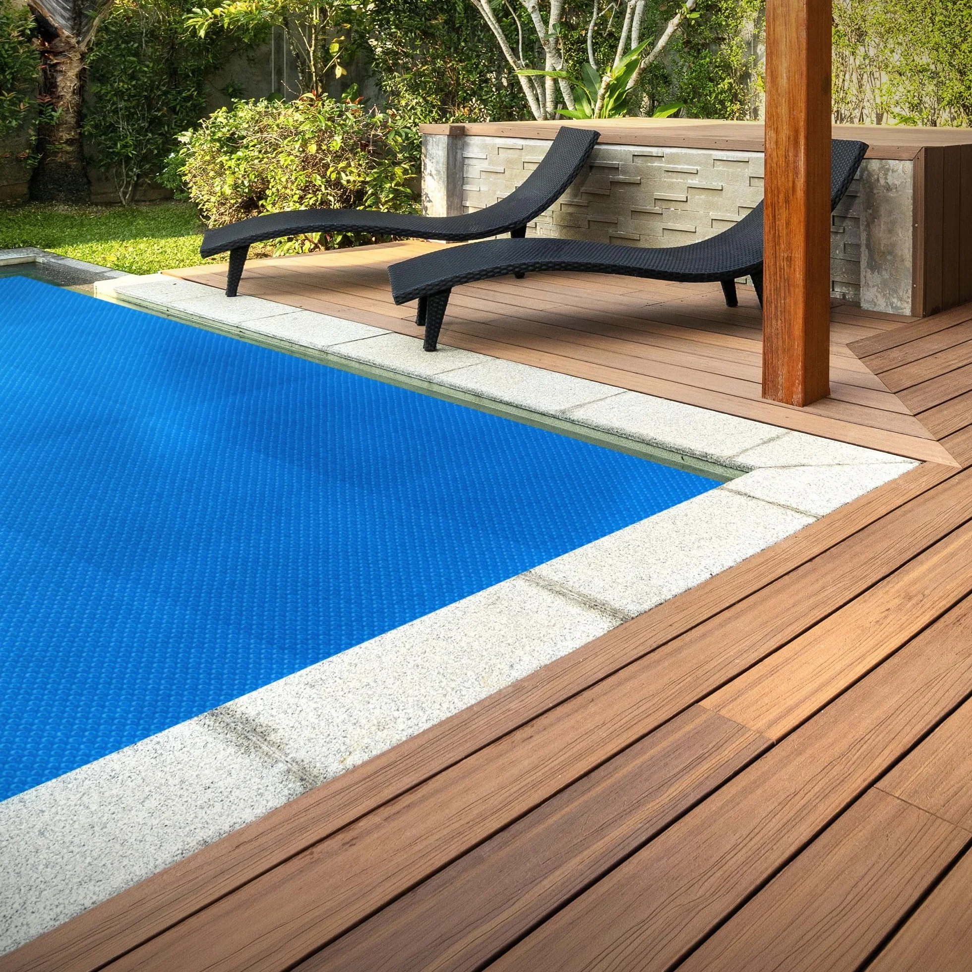 ECD Germany Cubierta Solar para Piscina Rectangular 800 x 500 cm, Azul, Lona Térmica de Burbujas 120 µm