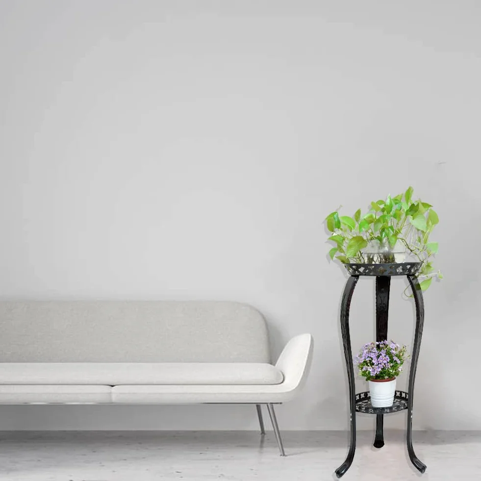 Soporte para Plantas Interior,Soporte de Flores Negro,Estante Plantas Exterior,estantería macetas Blanco,estantería macetas Jardin,Soporte Maceta,estanterias para Plantas de Interior