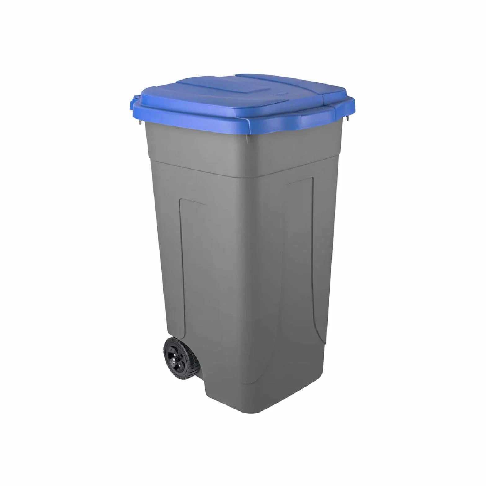 Cubo de basura de polipropileno 80 litros con tapa azul