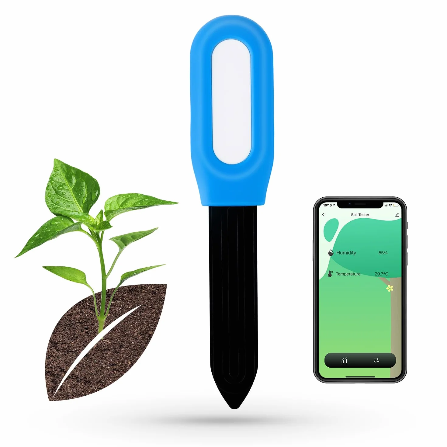 Sensor de humedad del suelo Zigbee, Higrómetro Inteligente Planta, Monitor de Temperatura del Aire