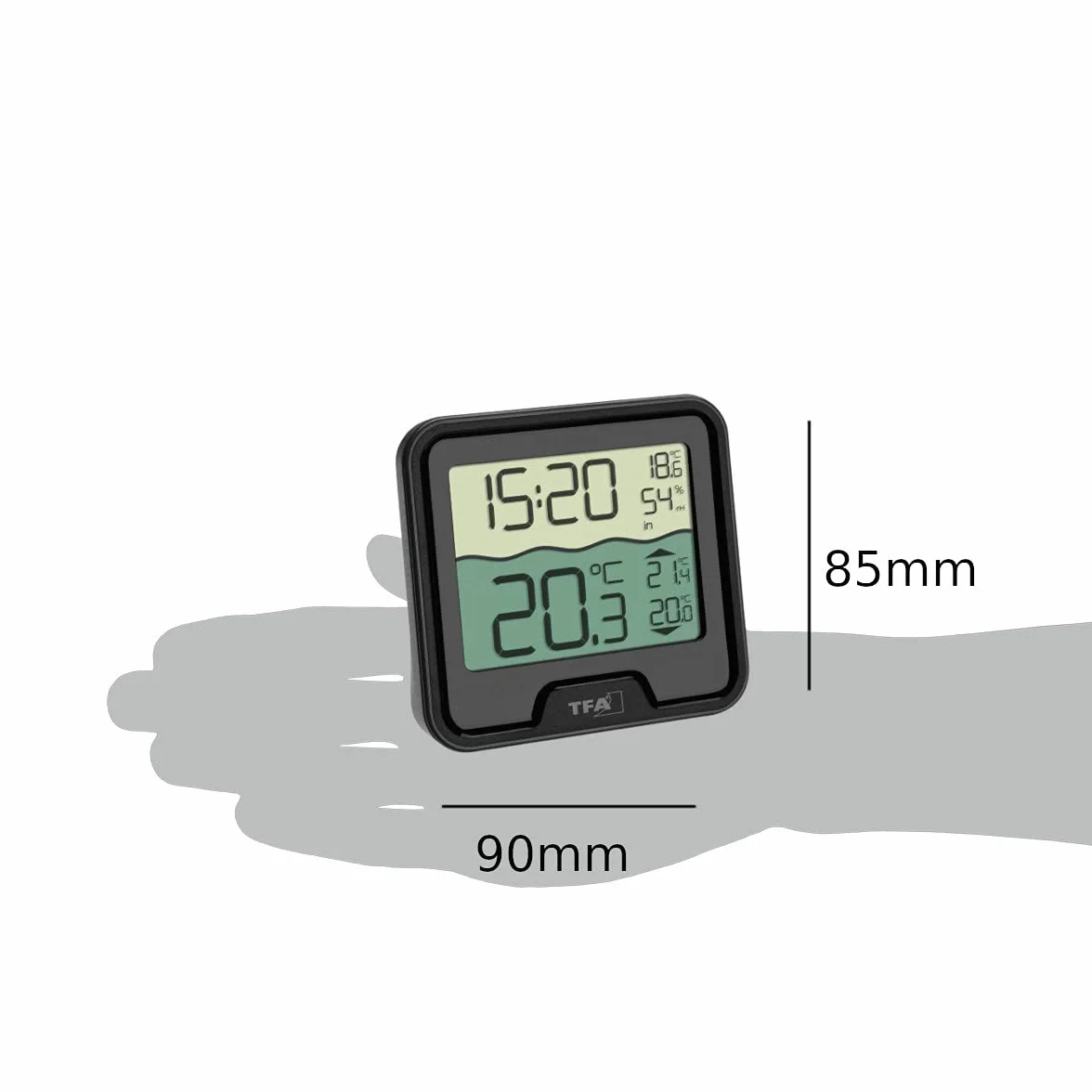 TFA Dostmann Termómetro inalámbrico flotante para piscina Marbella, 30.3066.01, digital, negro