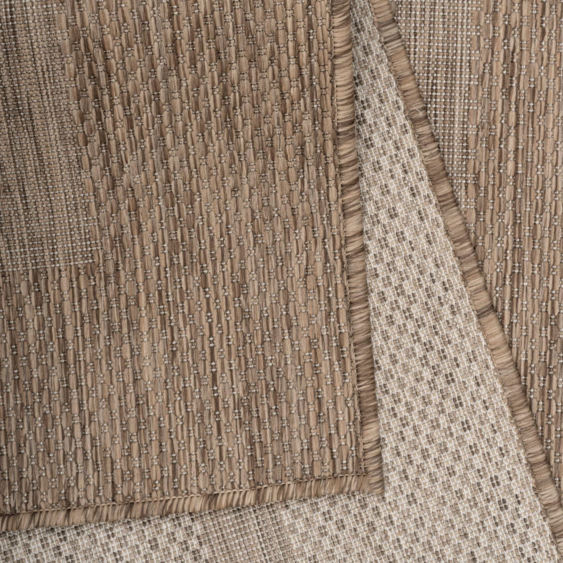 Alfombra Exterior Resistente a la Intemperie Impermeable 200x300 Marrón - Alfombra de Cocina de Tejido Plano para Balcón Terraza Jardín