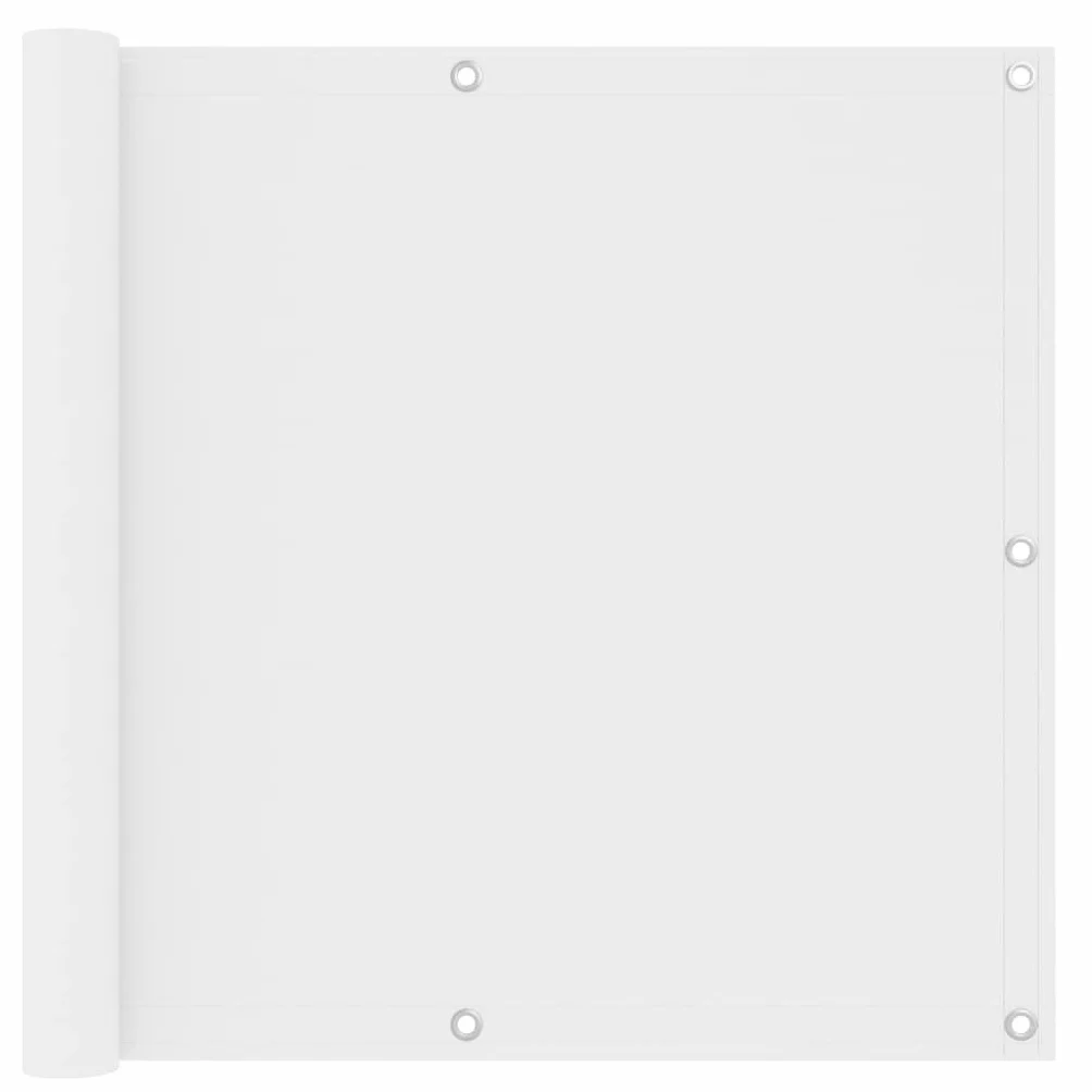 Mampara para Balcón, Tela Oxford con Revestimiento PU, Impermeable y Resistente al Viento, Mallas Ocultacion Balcon, Panel Ocultacion Jardin Exterior, Color Blanco, 90×400 cm