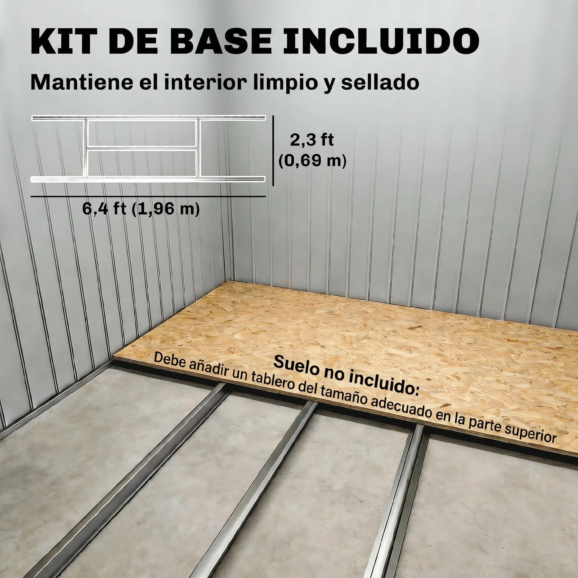 Outsunny Caseta de Jardín Exterior 2,5 m² Metálico con 2 Puertas Correderas y 4 Ventanas Blanco