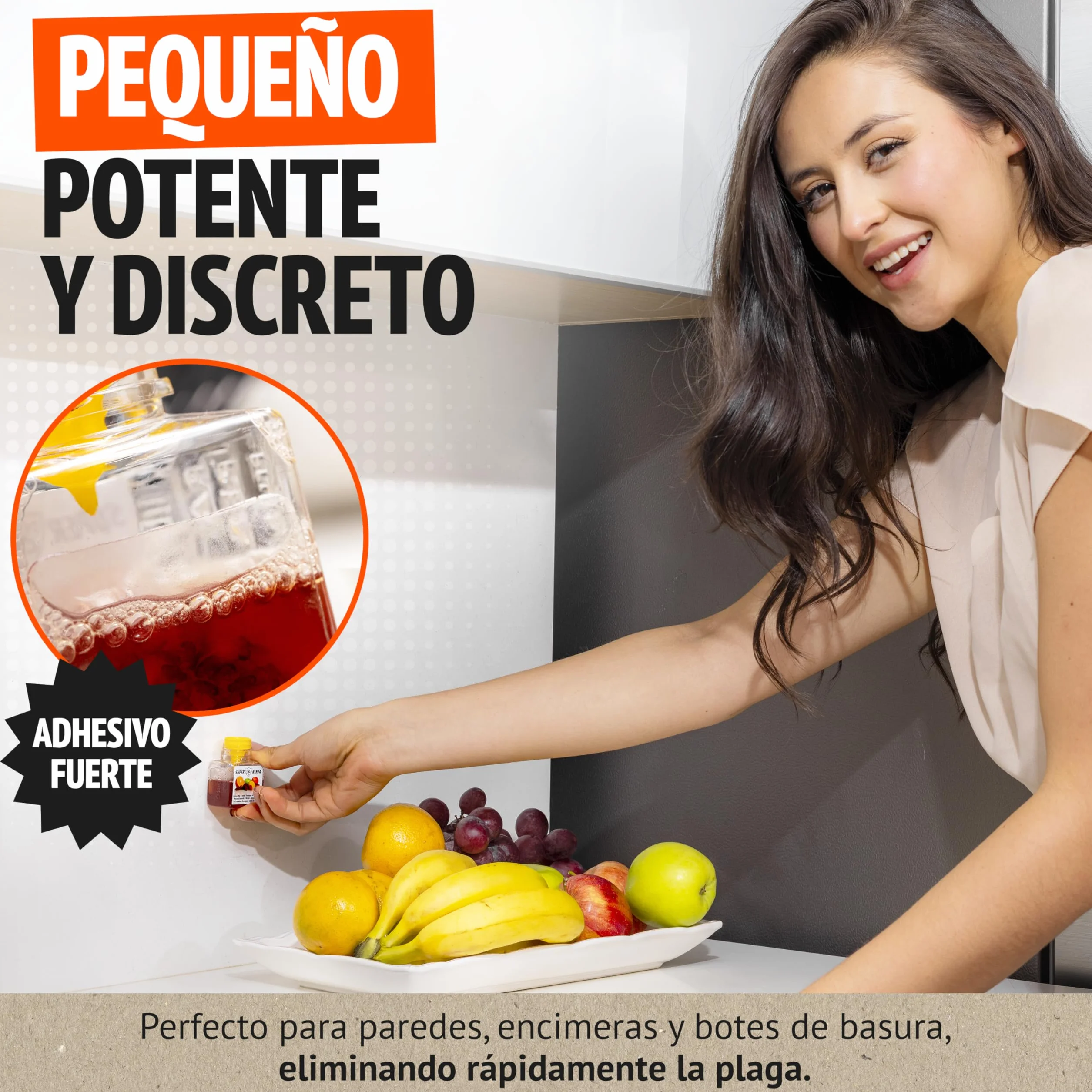 Trampas para Moscas de la Fruta Pack 2, Trampa para Moscas Interior Hogar Cocina, Cebo Líquido Eficaz 3 Semanas