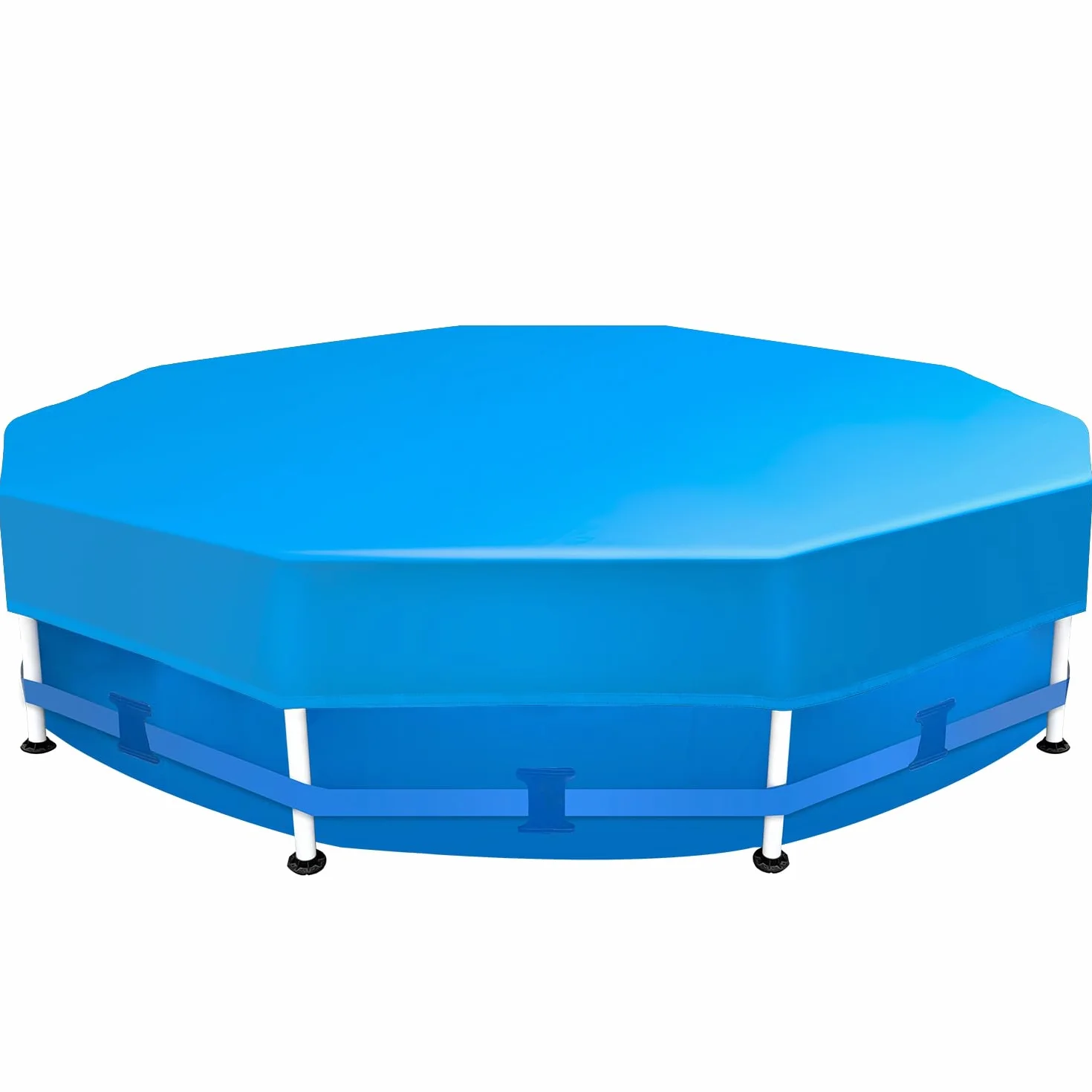 Sekey Cobertor Piscina Redondo 244cm Antiviento Antipolvo Tela Densa Resistente Desgarros Azul