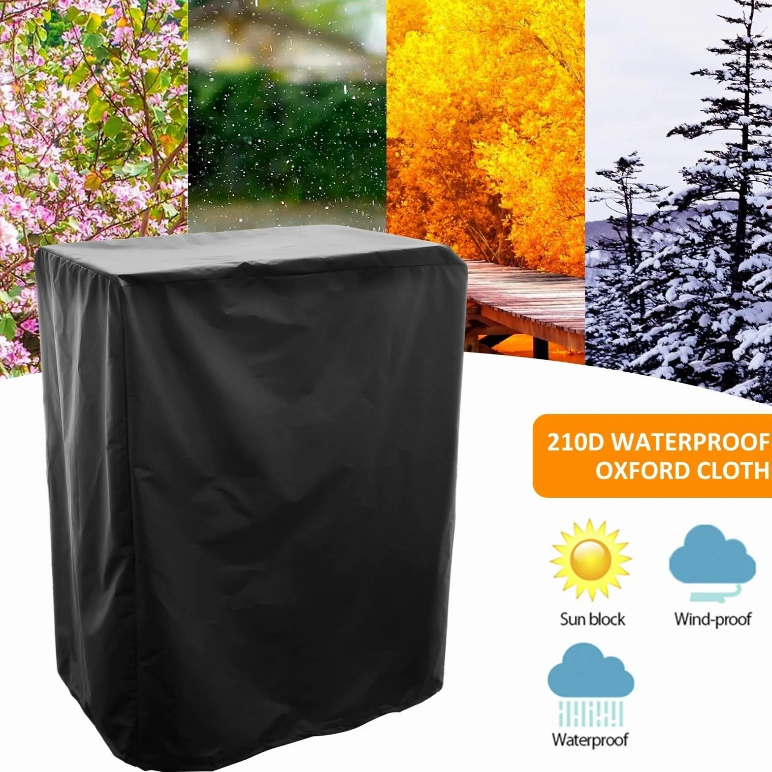 Fundas para Barbacoa Cubierta for Parrilla de Tela Oxford 210D, Cubierta for Barbacoa Impermeable con cordón a Prueba de Viento, Cubierta for Barbacoa portátil Resistente