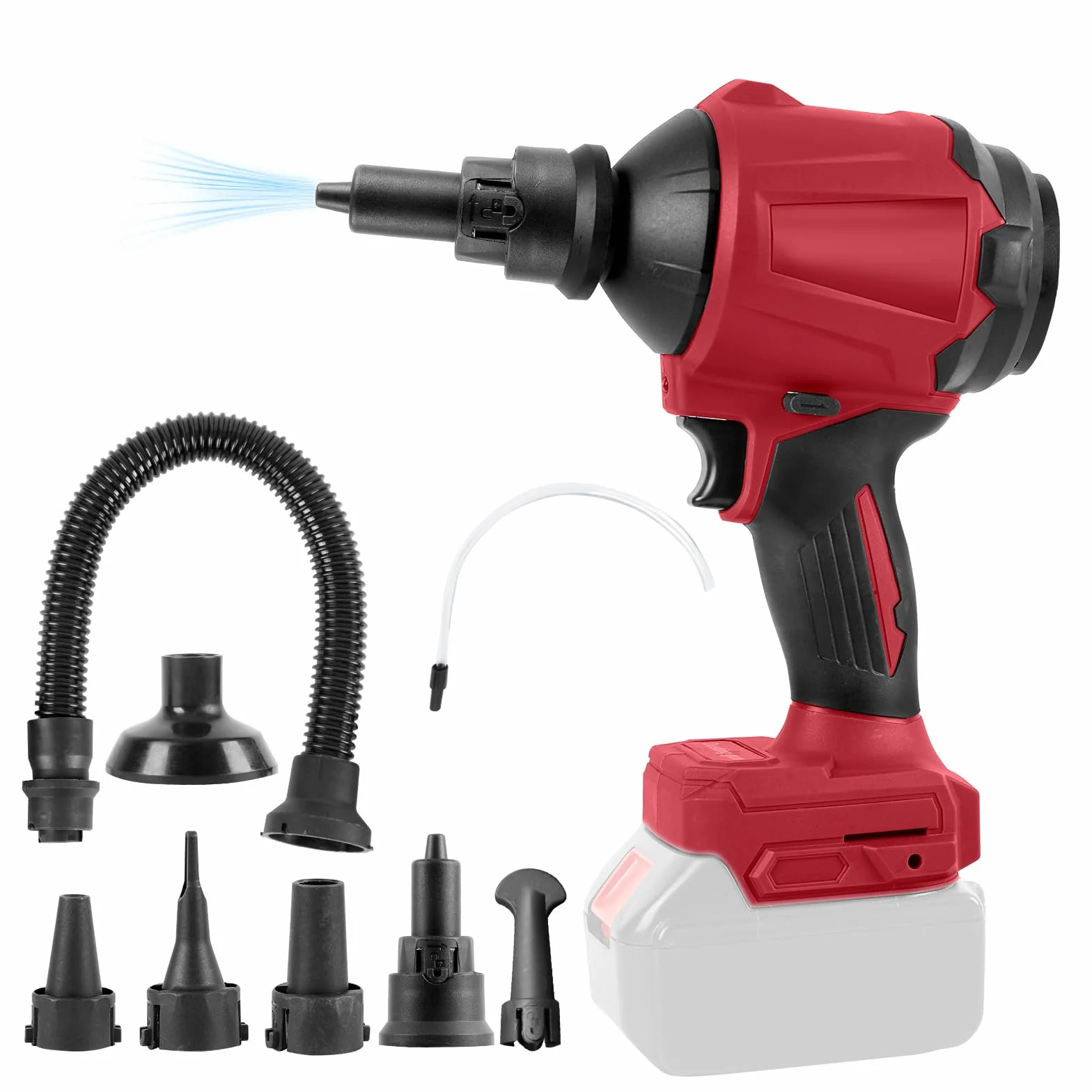 Batería soplador compatible con batería Milwaukee M18 de 18 V, 40000 rpm, mini soplador inalámbrico, 447 MPH, velocidad continua para garajes, taller, aserradero