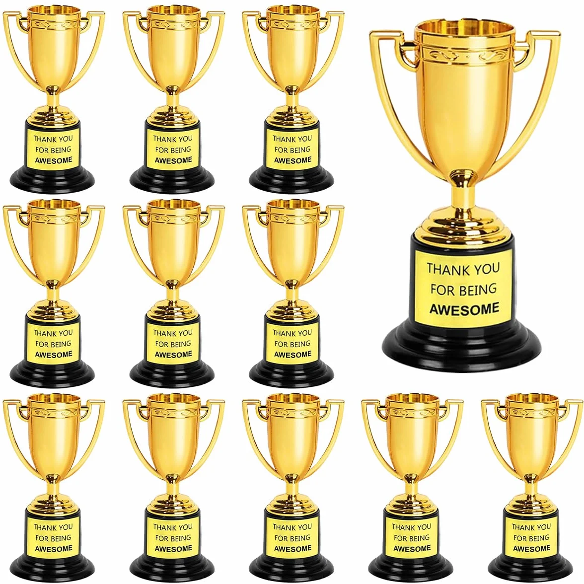 Mini Trofeos de Plástico Dorado 12 PCS Premio para Fiestas Deportivas