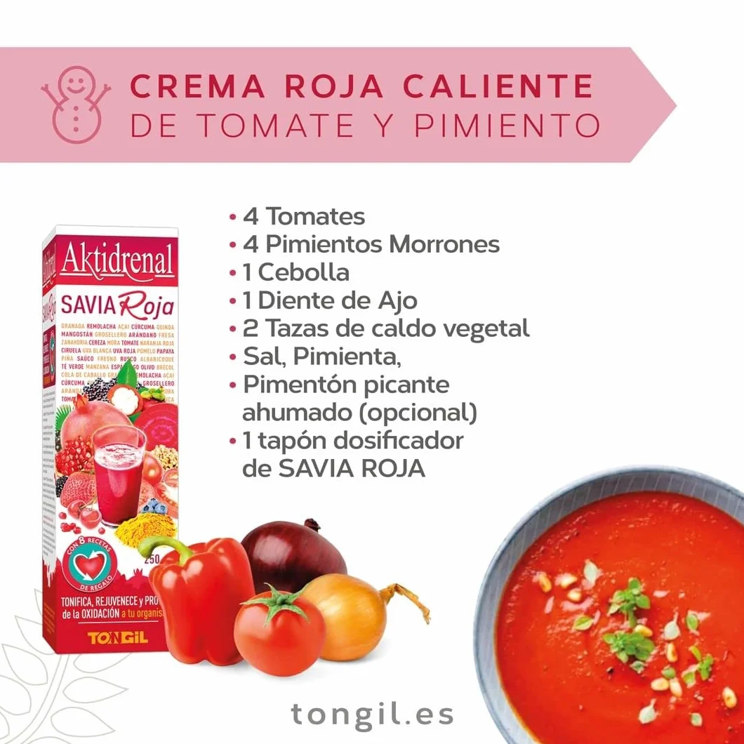 Tongil Aktidrenal Savia Roja 250ml Concentrado de Plantas Vitaminas y Minerales