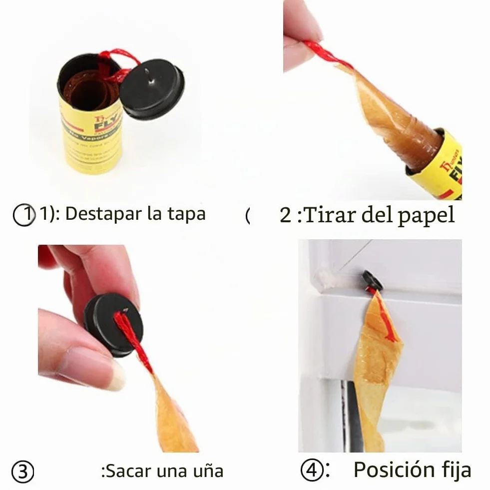 Panngu 56 Rollos Atrapamoscas, Trampa para Moscas Interiores, Cinta Amarilla