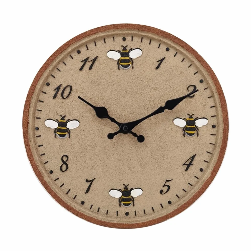 Reloj de pared exterior 12 pulgadas con patrón de abeja IP44, números grandes transparentes
