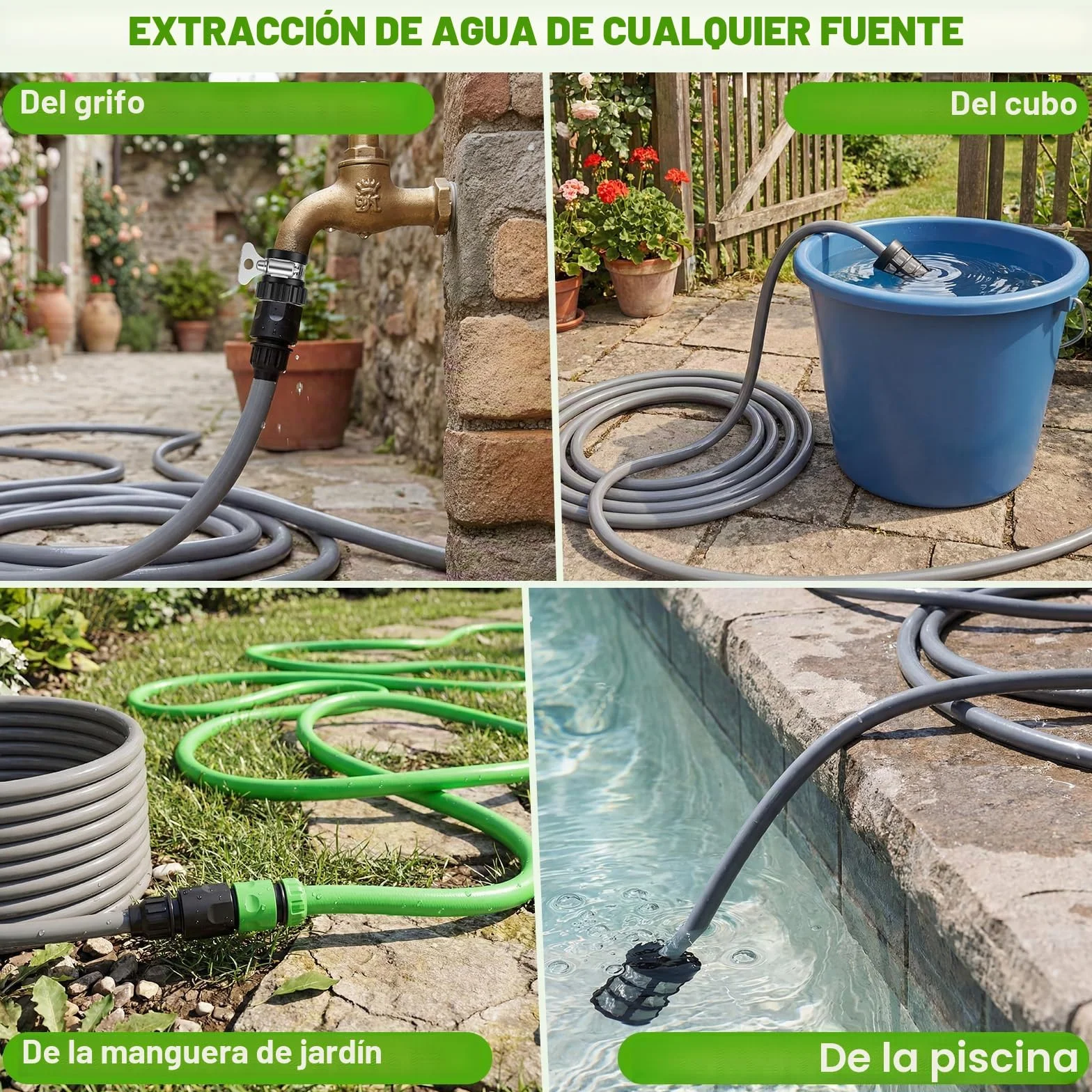 VOERJIA Hidrolimpiadora de Alta Presión a Batería 1000 PSI, Pistola de Agua Inalámbrica con 2 Baterías 4.0Ah