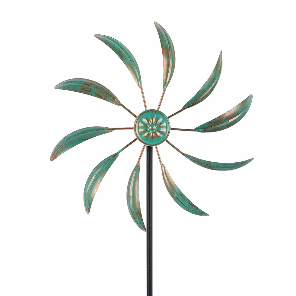 Stargarden Molinillos de viento de metal para exteriores, molinillos de jardín, escultura de viento impermeable, pequeños molinos de viento para decoración de patio y jardín