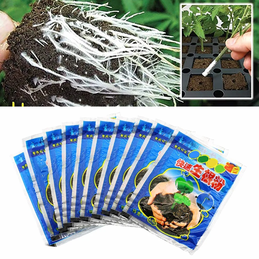 Polvo De Enraizamiento Para Esquejes Estimulador De Raíz Hormona Fertilizante Mejorador De Suelo 10PCS
