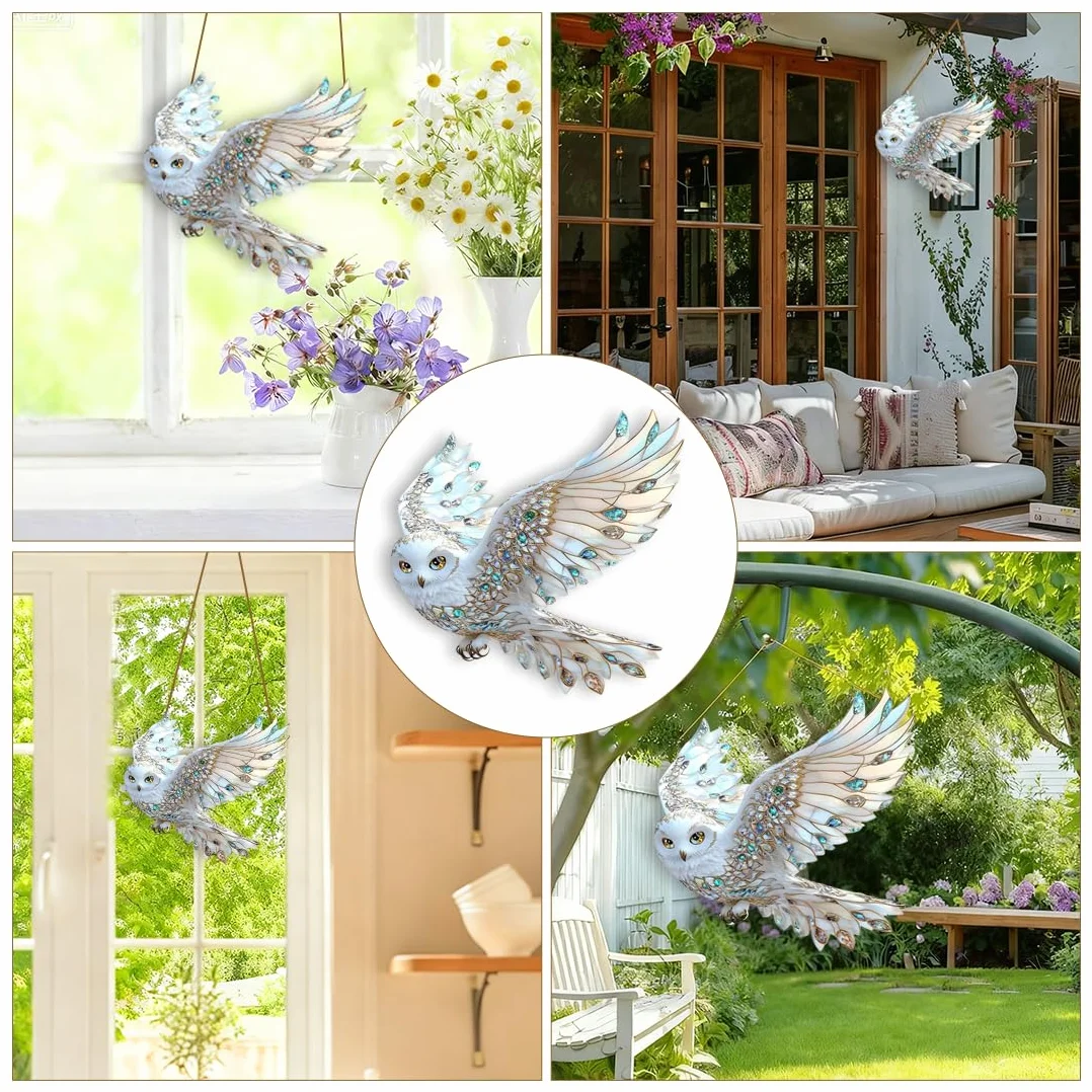 Atrapasueños Búho Acrílico Colgante Decoración Ventana Jardín