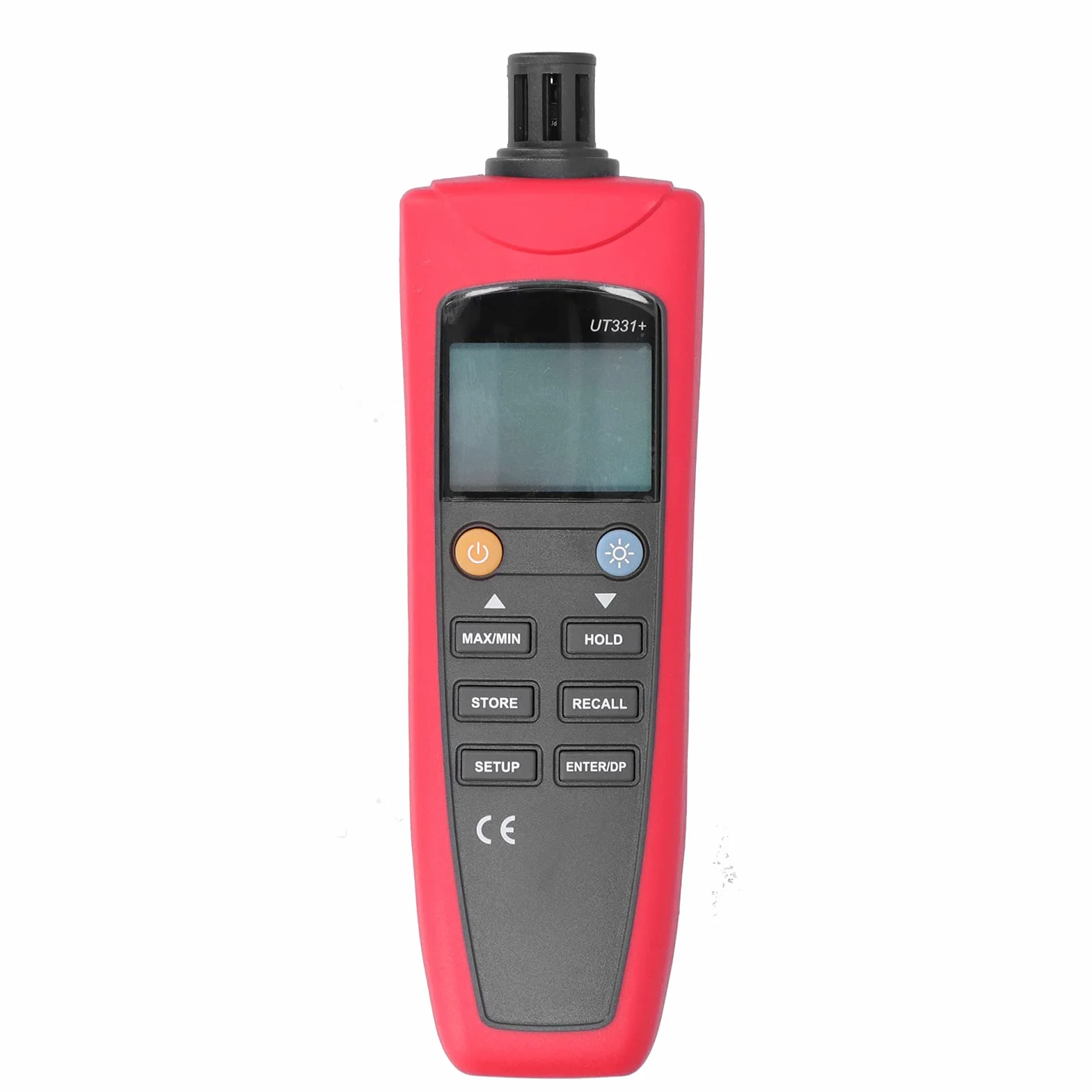 lyrlody Termómetro Digital UT331 Plus Medidor de Humedad y Temperatura ABS Higrómetro de 4 a 158 F con Punto de Rocío Bombilla Húmeda Retención de Datos Exportación USB para Uso en Laboratorio en