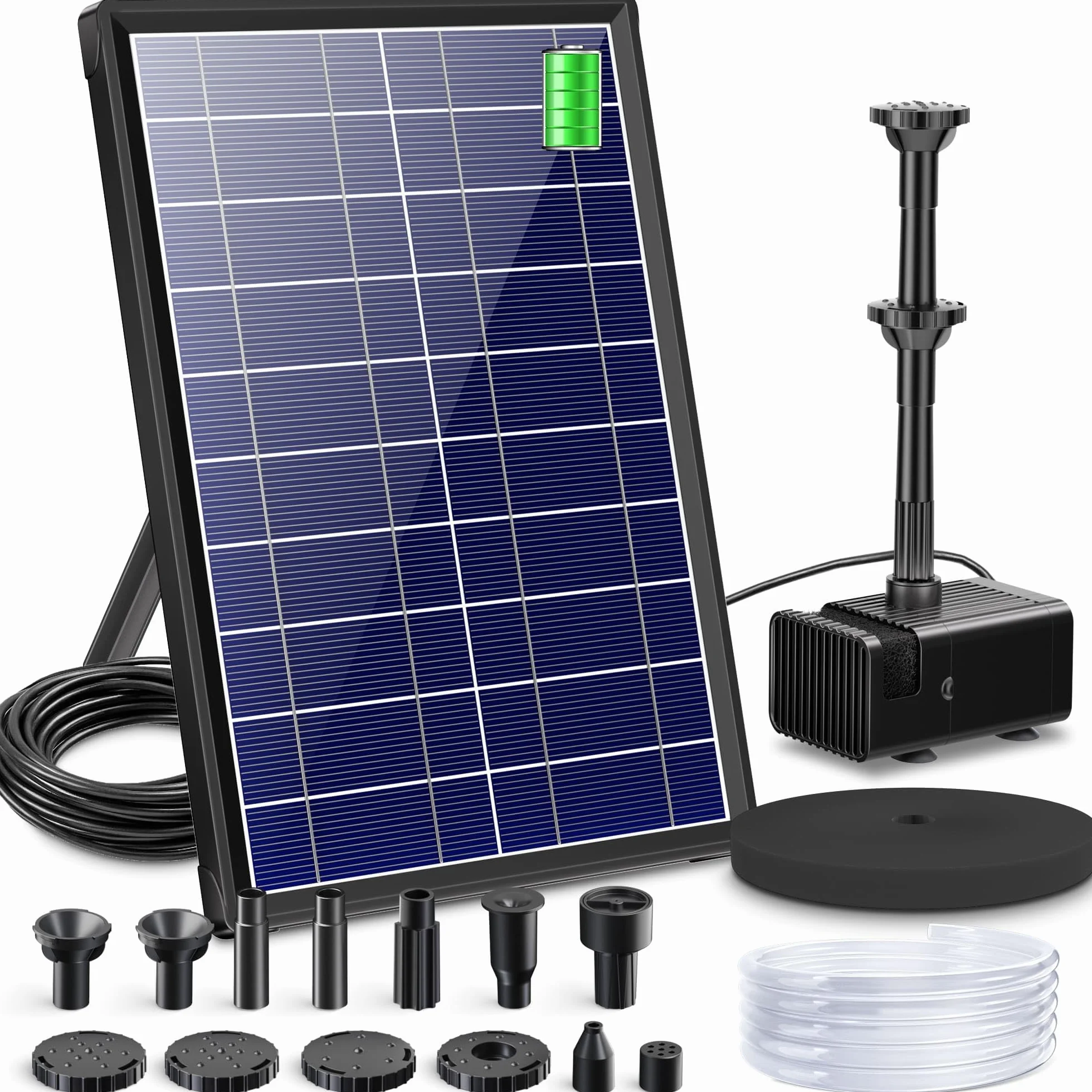 Bomba solar para estanque con filtro 8 W 3600 mAh fuente flotante exterior