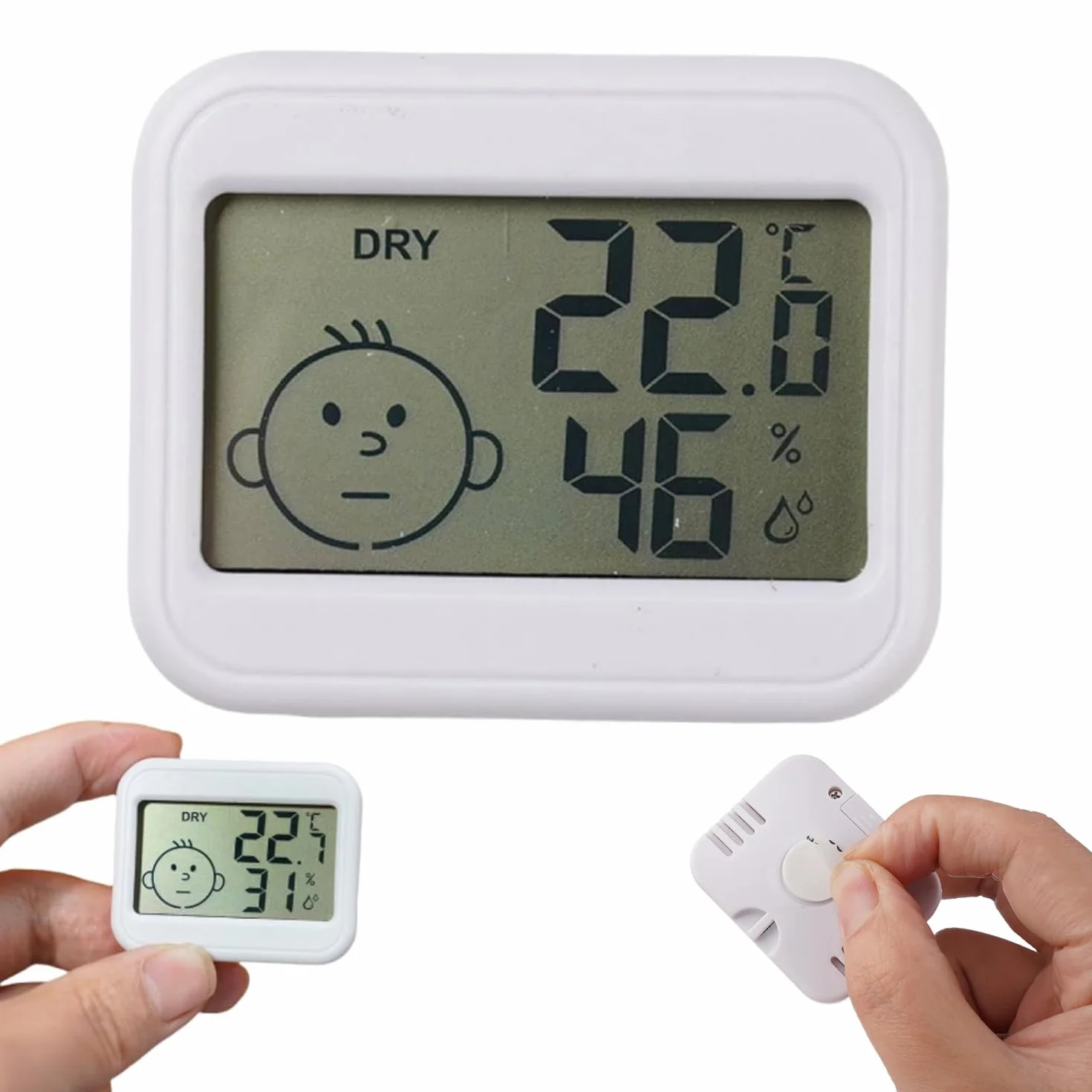 Termómetro digital higrómetro para interiores con pantalla LCD, medidor de temperatura y humedad