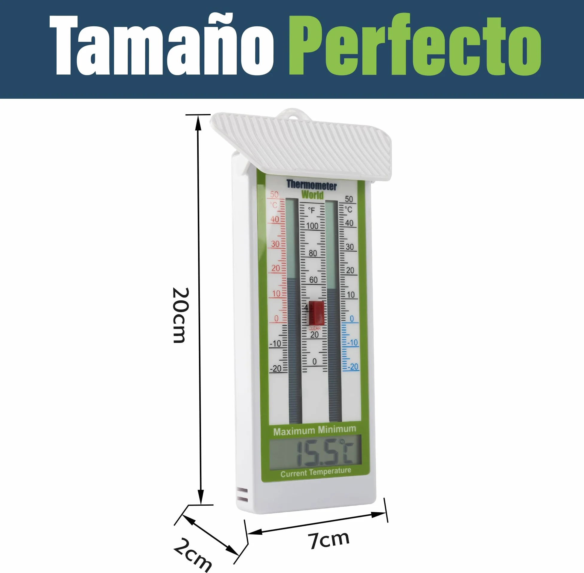 Termómetro digital IP65 temperatura máxima y mínima para jardín invernadero exteriores