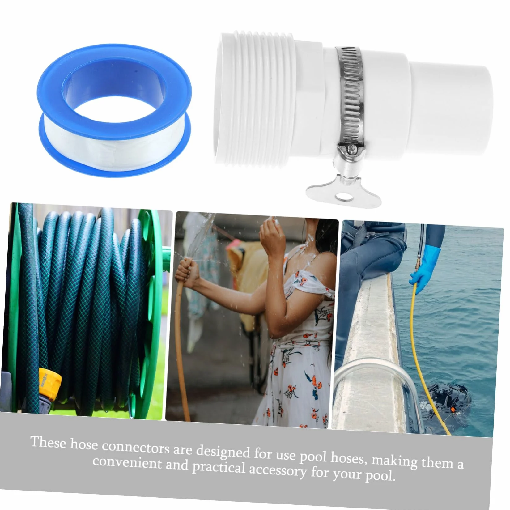 Yardwe 3 Juegos Adaptador De Manguera De Piscina Adaptador Universal De Resistente es De De Piscina De De Repuesto Acero Inoxidable
