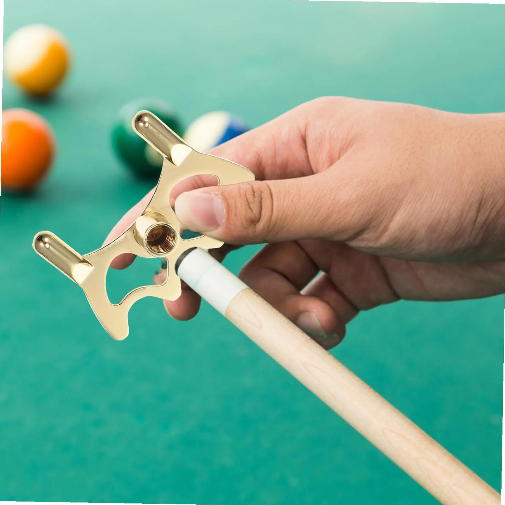 Mikikit Soporte para Tacos de Billar Metálico Puente Ajustable Ligero para Snooker y Pool