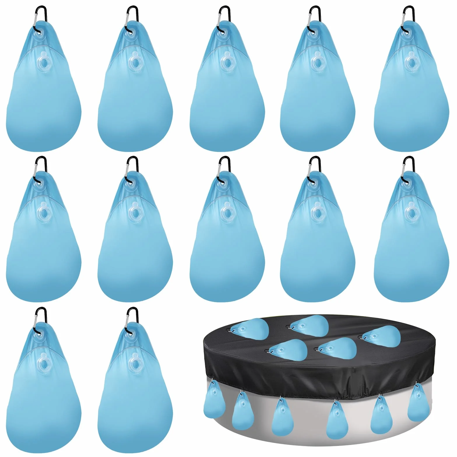Cojín de Aire para Cubierta de Piscina PVC 34x23 cm, Almohada Inflable para Piscinas de Invierno