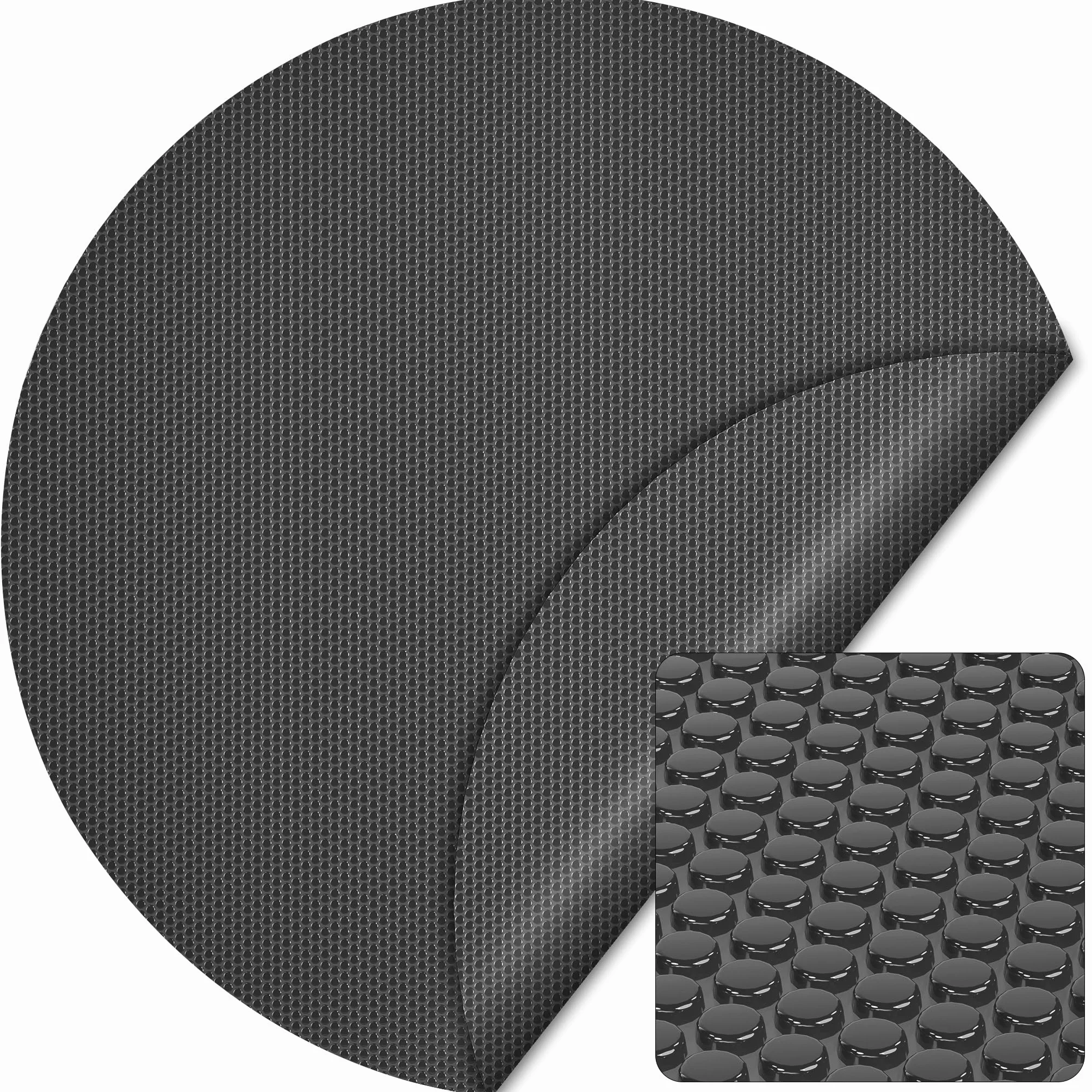 Wiltec Lona Solar para Piscina Ø 3,6 m Negra 120 µ Grosor Cubierta Redonda