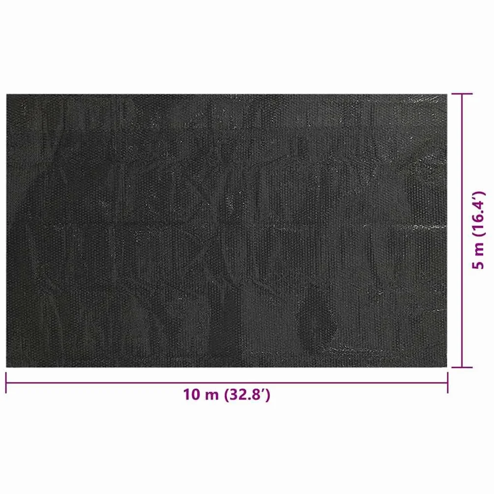 vidaXL Película Negra Rectangular de Polietileno Flotante de Piscina 10x5 m