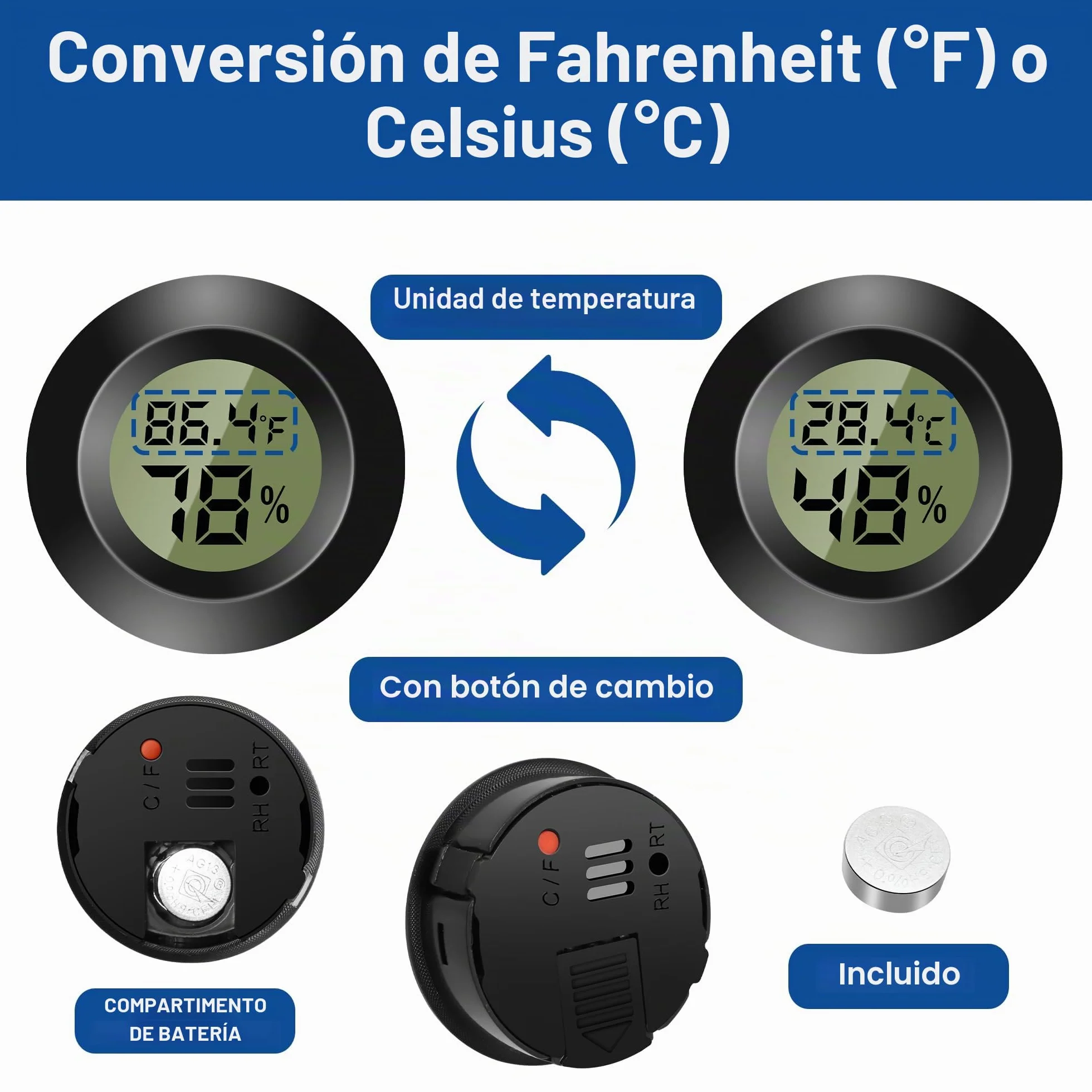 Termómetro digital 3 piezas higrómetro temperatura humedad interior hogar