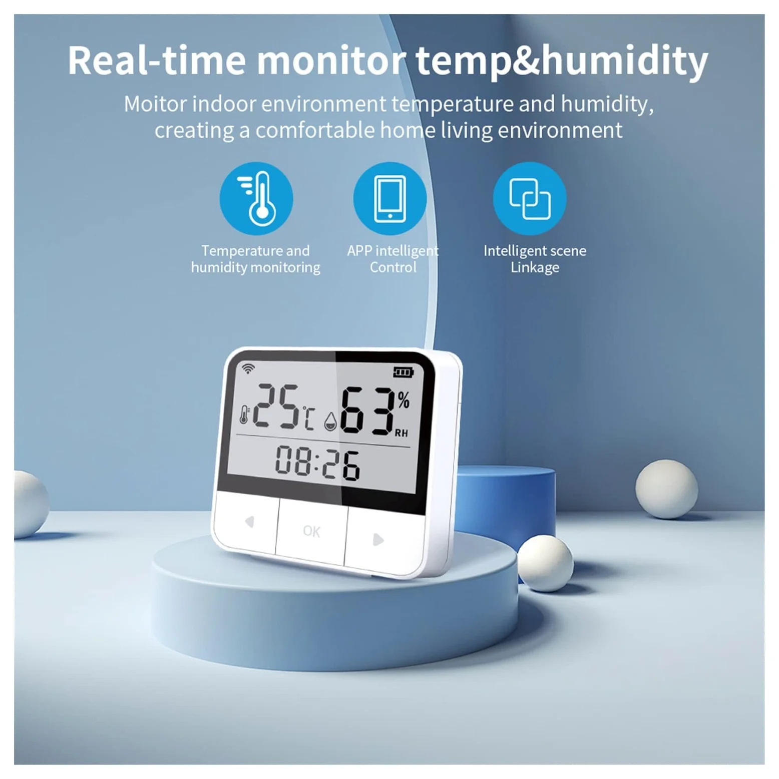 Sin Cuotas Mensuales Termómetro higrómetro interior con Sensor de temperatura y humedad Tuya asistente soporte pantalla LCD