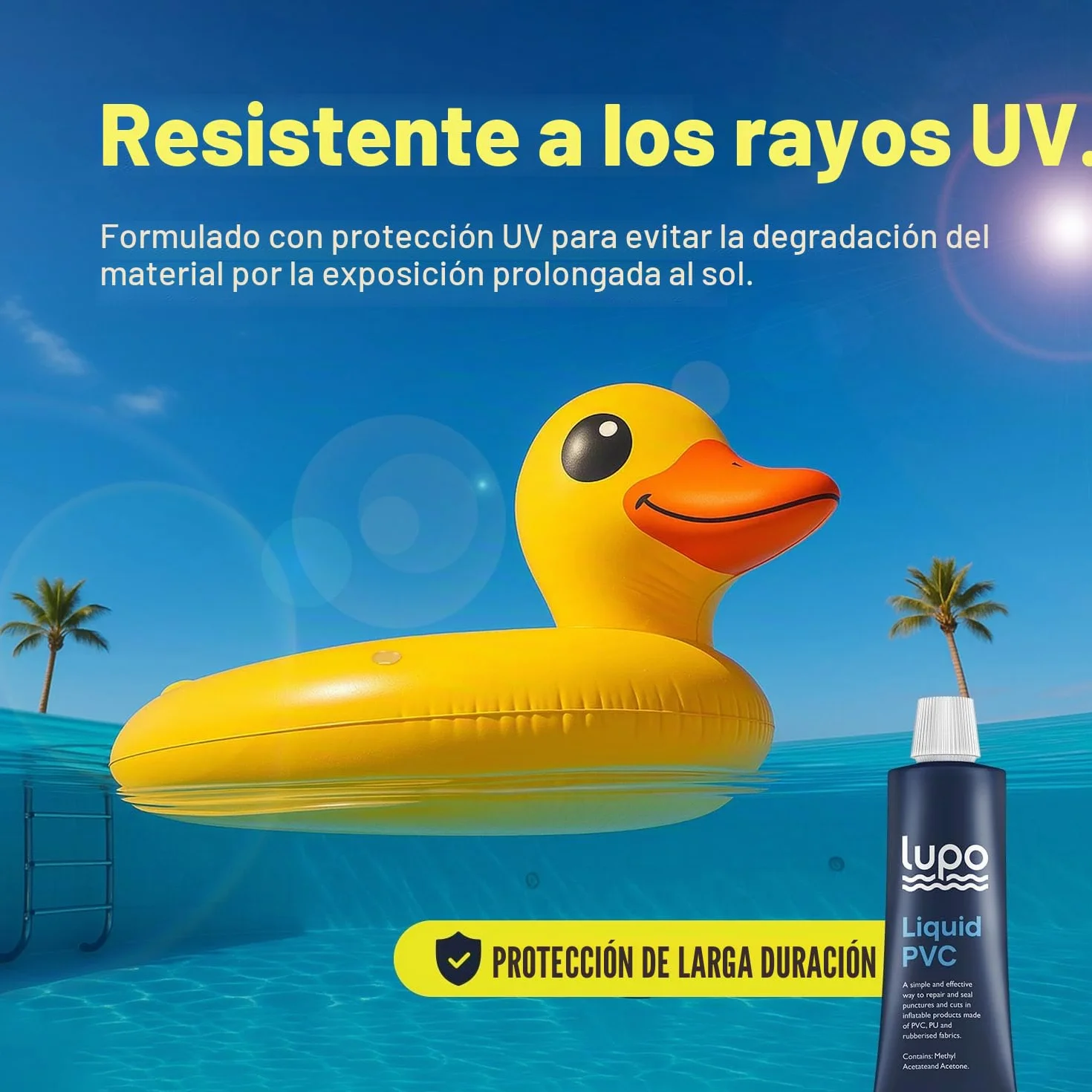 LUPO Kit de reparación para artículos inflables Adhesivo universal piscinas jacuzzis barcos kayaks