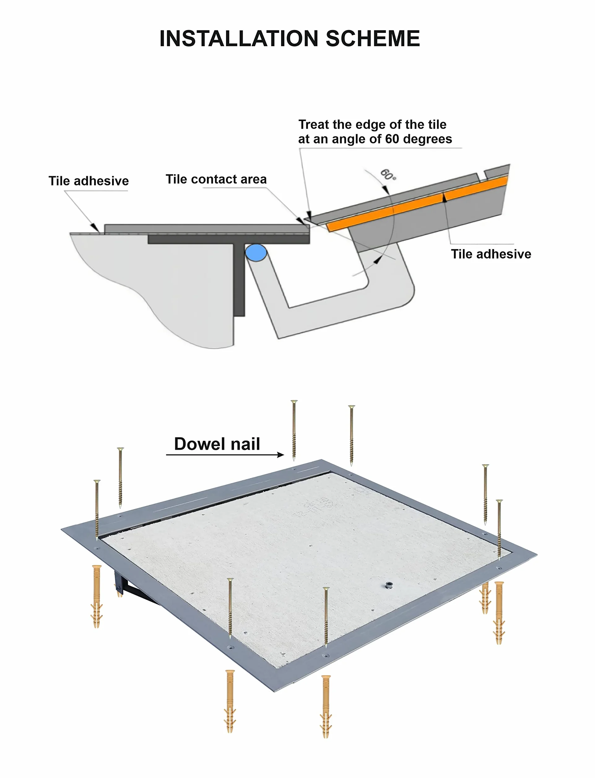 Trampilla de Suelo 800 x 1000 mm - Tapa de Pozo de Inspección con Juntas Especiales