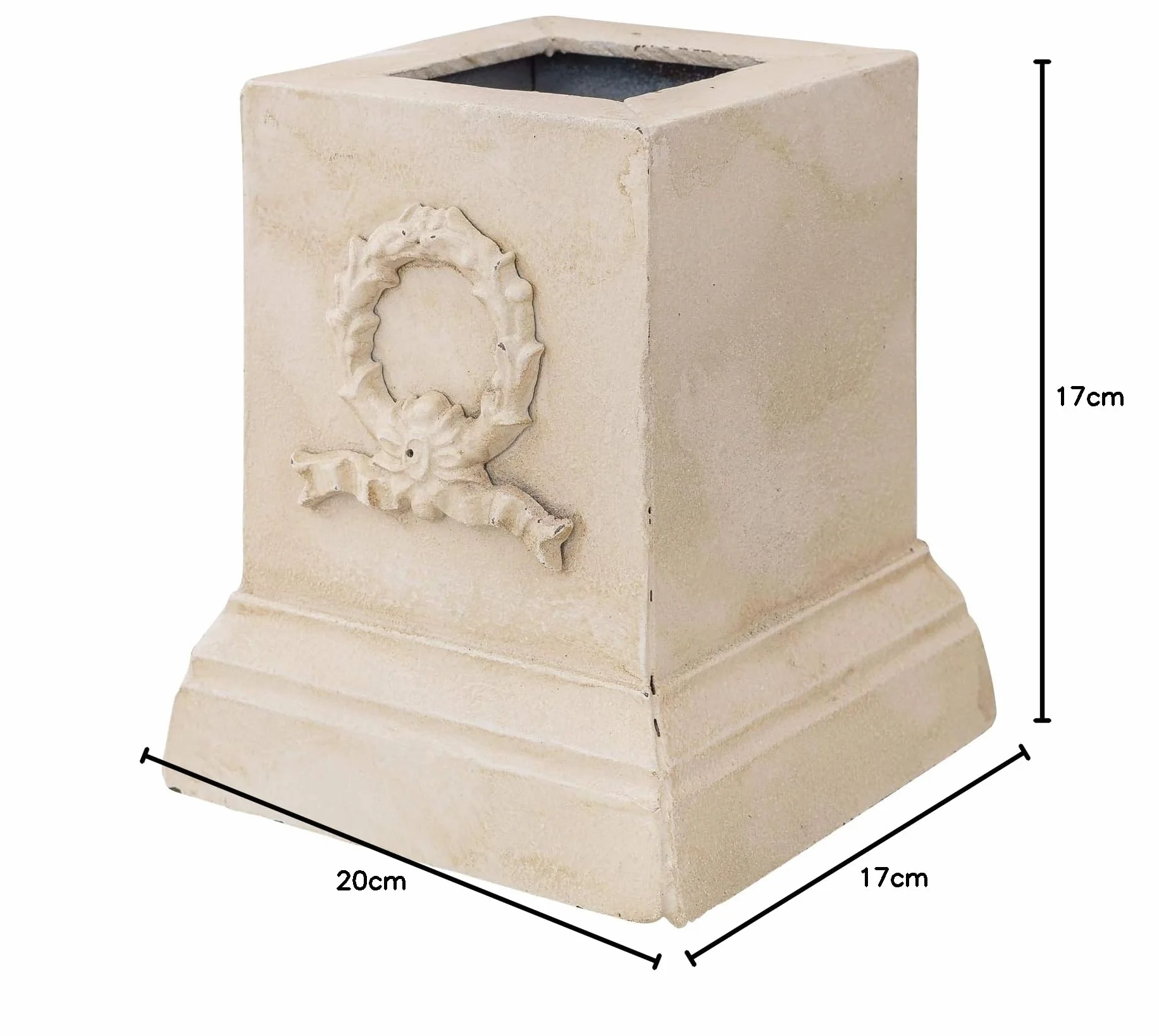 Base sólida Plataforma de jardín Hierro 20cm Estilo Antiguo Blanco