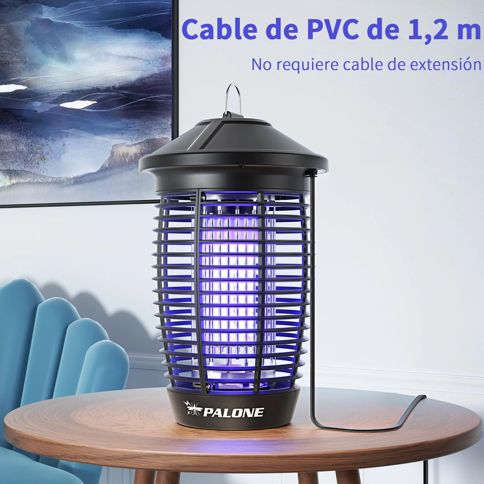 PALONE Lampara Antimosquitos 4500V 20W UV Alcance 100 M² Interior Exterior