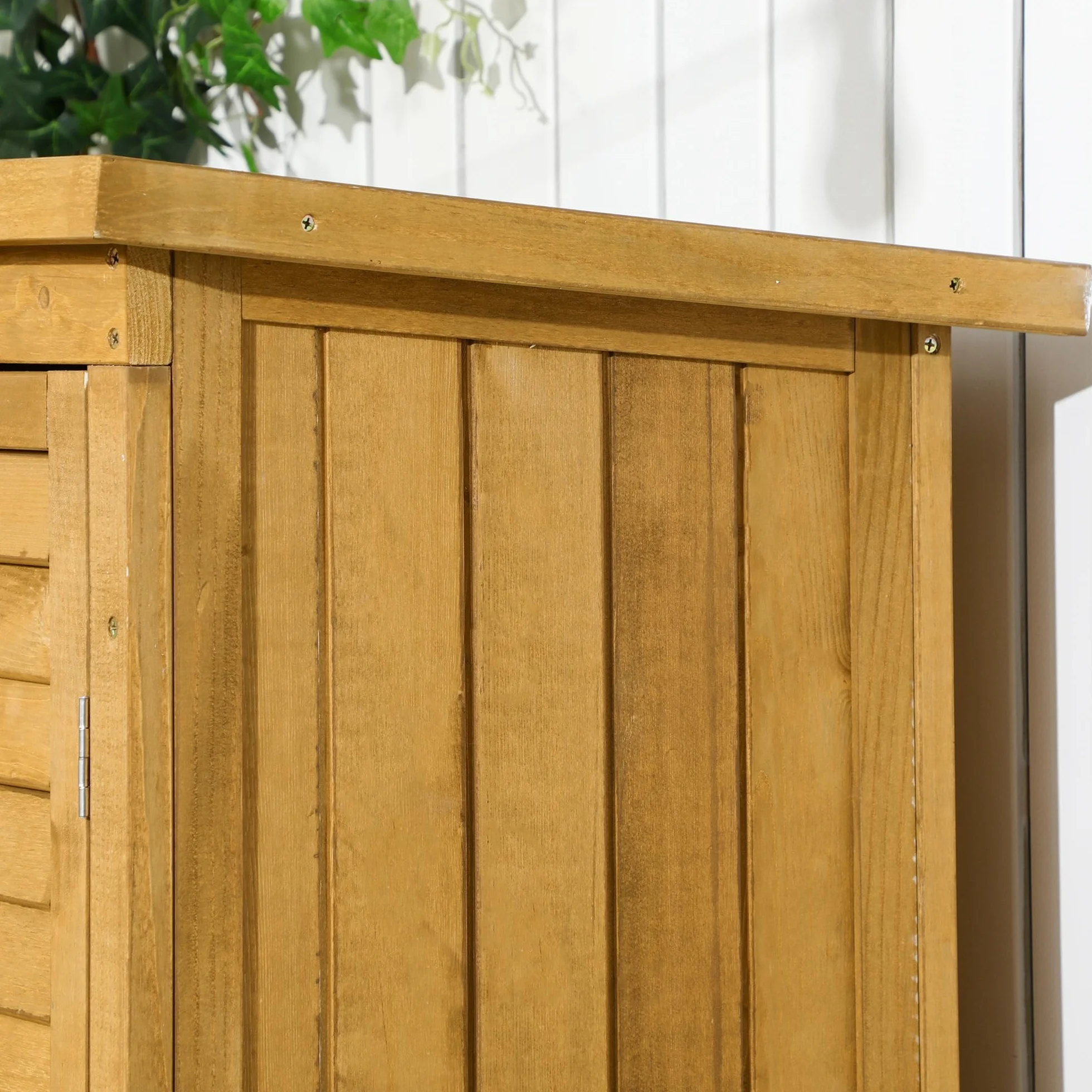Outsunny Cobertizo de Madera Caseta 0,31 m² 87x46,5x160 cm Armario Exterior 2 Puertas 2 Estantes