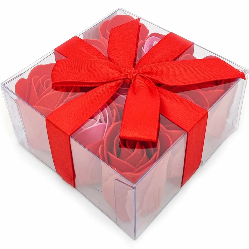 Caja 9 Rosas de Jabón para Regalo Rojo - Flores con Pétalos de Jabón Perfumados