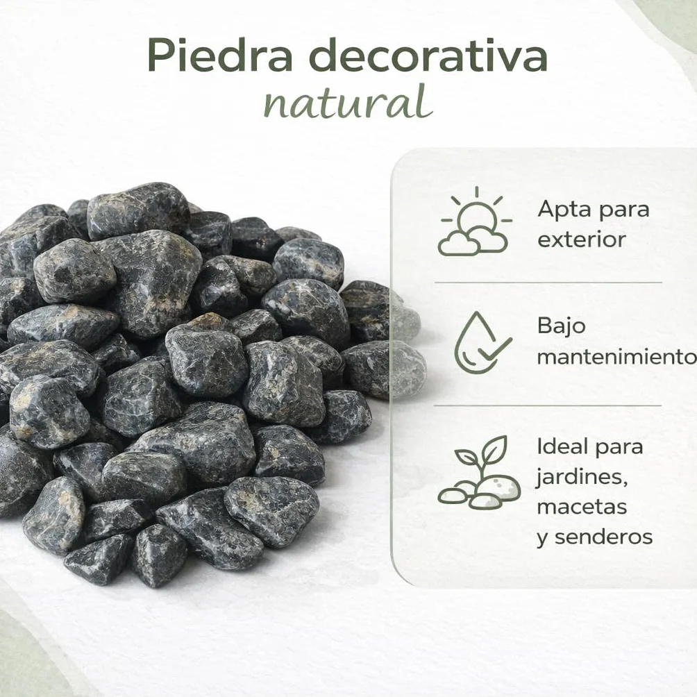 Vegara Stone Canto rodado Decorativo Negro Puro 20/40MM