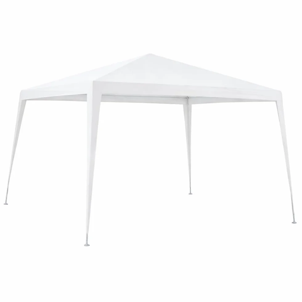 LOLAhome Carpa Cenador Gazebo Desmontable 3 x 3 m Blanco | con Tubos de Acero de Alta Resistencia, Protección UV, Rafia PE Resistente Lluvia| para Playa, Camping, Jardín, Patio, Terraza, Exteriores