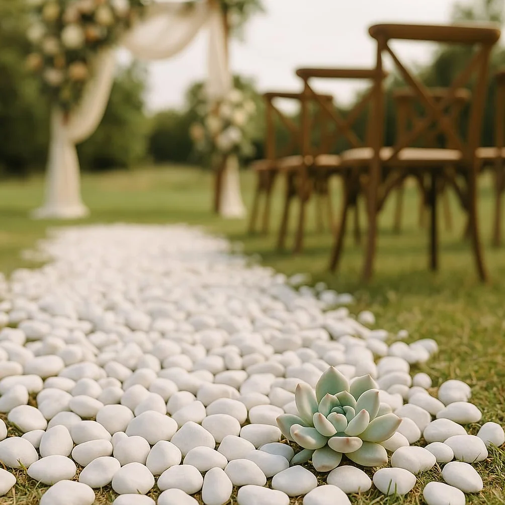Grava Blanca Decorativa 500g, Mini Piedras Decorativas, Pequeños Guijarros Blancos para Macetas Jardines Acuarios