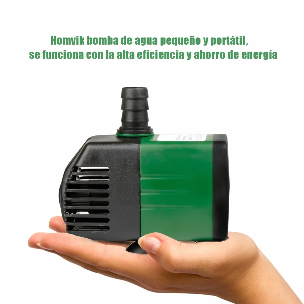 Bomba de Agua Sumergible 1500L/H 25W para Acuario Estanque con 2 Boquillas
