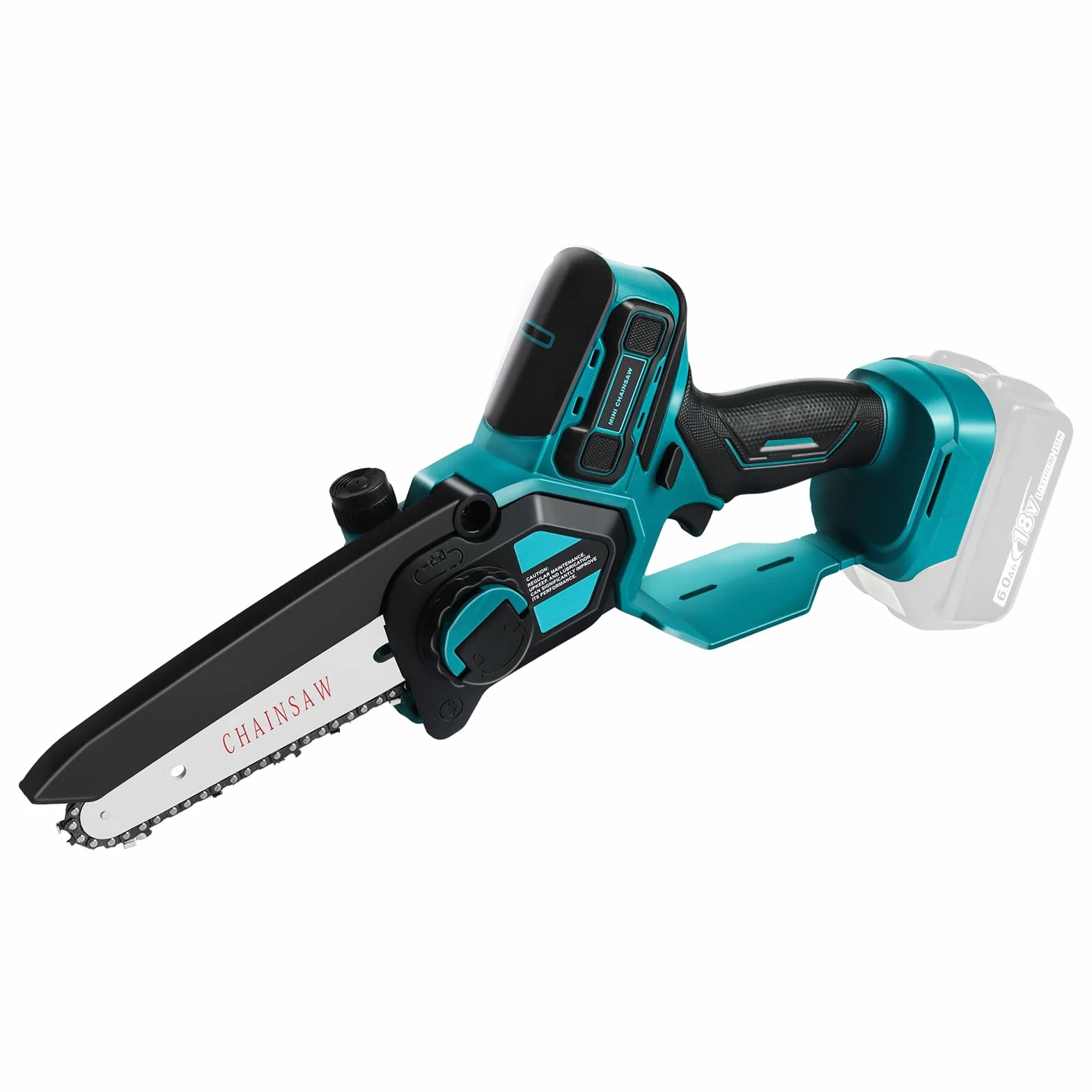 QUPERR Mini motosierra 15 cm compatible con batería Makita 18V | motosierra de poda brushless con lubricación automática para cortar madera y jardín (sin batería ni aceite de cadena)
