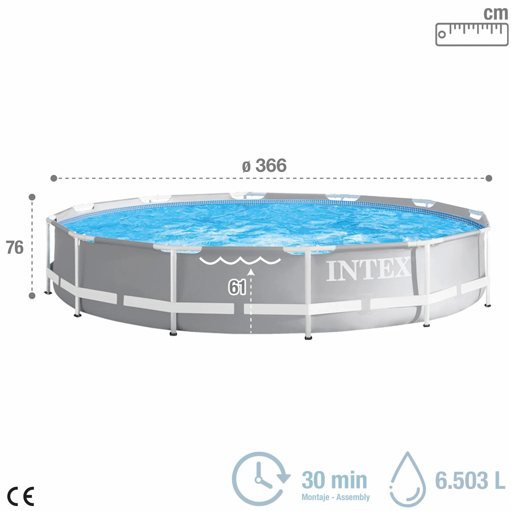 Intex 26710NP Piscina Desmontable Redonda 366 x 76 cm