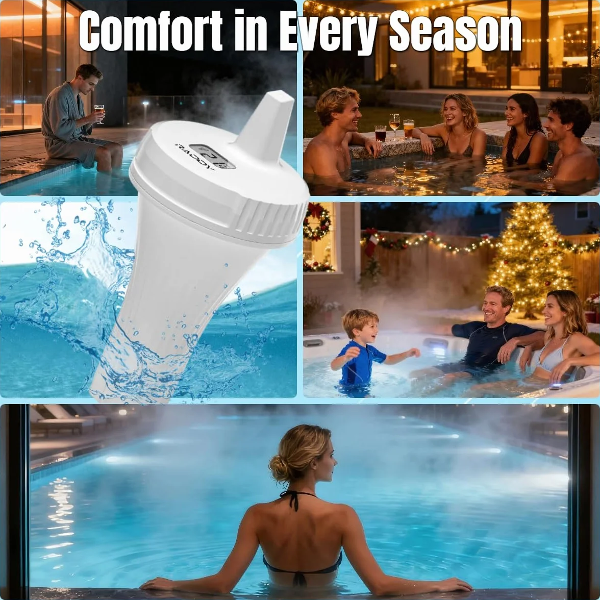 Raddy PT-3 Termómetro para piscina Wi-Fi flotante con monitoreo remoto APP y 2 sensores adicionales