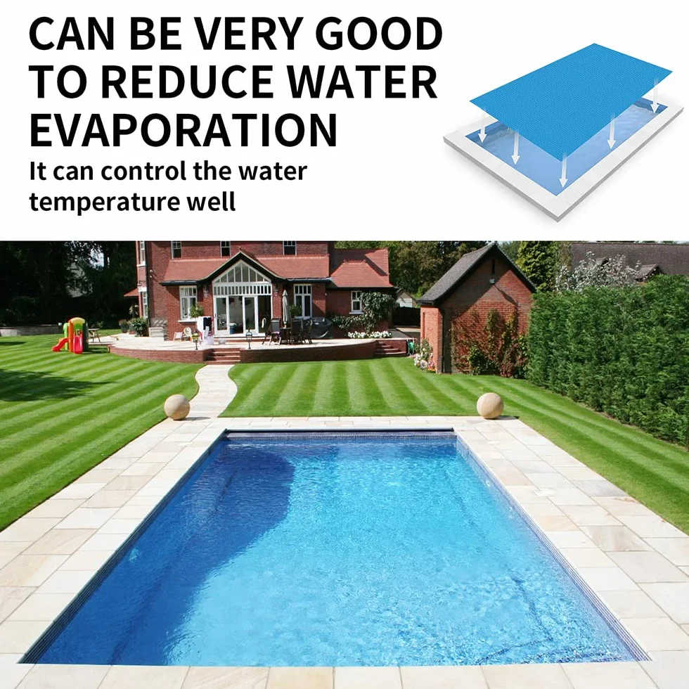 Cobertor Solar Piscina Redonda/Rectangular 300x200CM Cubierta de Burbujas Calienta Agua